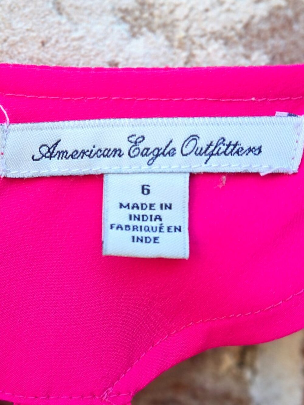 NWOT-American Eagle Dress Women 6 Hot Pink Lattice Cage Back  Barbiecore